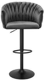 Barová stolička COFTON zamatová, grafitová / čierna