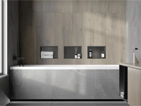 Mexen X-Wall-NR, polica na zapustenie bez príruby 30 x 20 cm, grafitová matná - 19E1302010