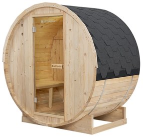 Juskys Vonkajšia sudová sauna Spitzbergen M dĺžka 120 cm priemer 180 cm (3,6 kW)