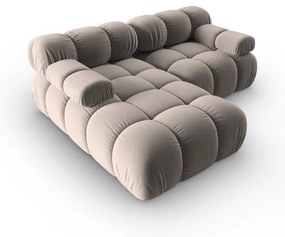 Svetlohnedá zamatová modulárna rohová pohovka (ľavý roh) Bellis – Micadoni