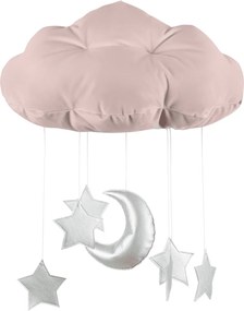 Dekoratívny obláčik púdrovo ružová so striebrom 26x37x44cm