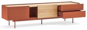 TV stolík v dekore duba v tehlovo-prírodnej farbe 180x45 cm Otto – Teulat