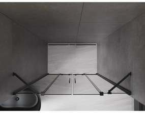 Mexen Velar Duo, posuvné sprchové dvere do otvoru 140 cm, 8mm šedé sklo, čierna matná, 871-140-000-42-70