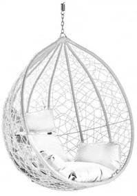 AKCIA Biele závesné kreslo KOKON bez stojanu II. akosť