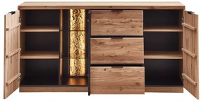 Komoda Napoli 20 s LED osvětlením 180 cm z masivu dub Bianco