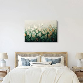 Obraz - Zlato-zelené listy (90x60 cm)