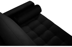 Čierna zamatová pohovka Milo Casa Santo, 174 cm