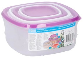 EDCO Sada plastových dóz na potraviny, fialová, 10 ks