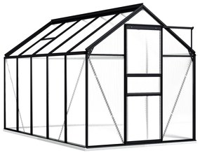 Hliníkový skleník s podkladovým rámom, antracitový 5,89 m²