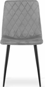 Kreslo TURIN - svetlosivý zamat / čierne nohy