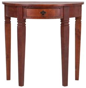furniture-nabytek.cz - Masívny konzolový stôl Catana z borovice, hnedý, lakovaný – guľatý