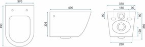 Rea Oliver, závesná WC misa Rimless s toaletným sedadlom s pomalým dopadom, biela, REA-C6509