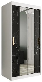 Skriňa Marmur T1 100 biely/mramor čierna