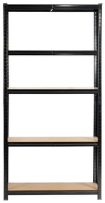 Set 2 kovových regálov 90x40x180 cm čierny