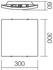 Redo 05-904 - Stropné svietidlo ISIDE 1xE27/42W/230V 30x30 cm číre