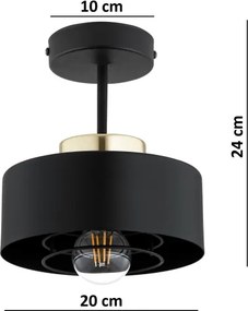 Brilagi - Prísadený luster SPRING 1xE27/60W/230V čierna/zlatá