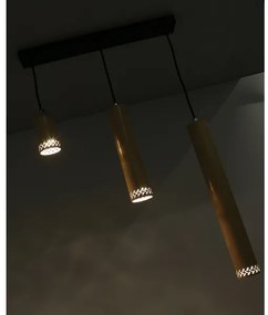 Luster na lanku TUBO 3xGU10/25W/230V drevo