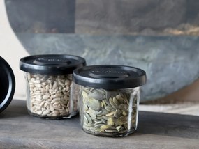 Sklenená dóza s čiernym viečkom French Jam - Ø 7,5*5,5 cm