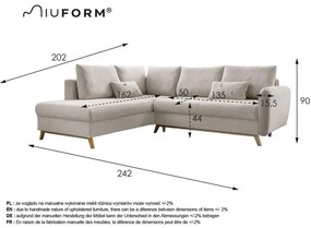 Tyrkysová rozkladacia rohová pohovka Miuform Scandic Lagom L, ľavý roh