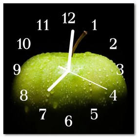 Sklenené hodiny štvorcové Jablko 30x30 cm