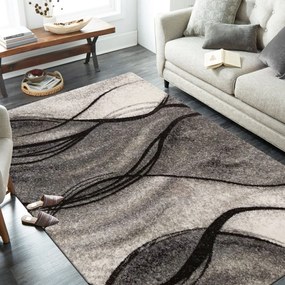 Moderný sivý koberec s abstraktným motívom Šírka: 200 cm | Dĺžka: 290 cm