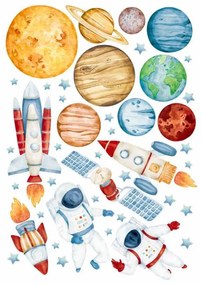 Gario Detská nálepka na stenu Solar system - planéty, astronauti, satelit a rakety Rozmery: L