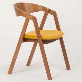 Stima stolička GURU buk s čalúneným sedákom Vyberte odtieň ->: Dub, Vyberte látku ->: CARABU giallo 131