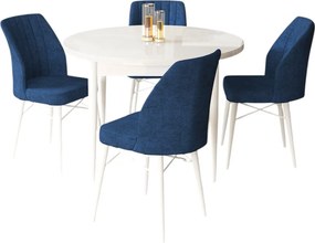 Jedálenský set Roxie (biela + námornícka modrá) (pre 4 osoby). Akcia -19%. Vlastná spoľahlivá doprava až k Vám domov. 1144546