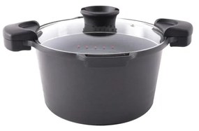 Hrniec s nepriľnavým povrchom Pfluon Granit so sklenenou pokrievkou Orion Pasta Grande, 5,5 l