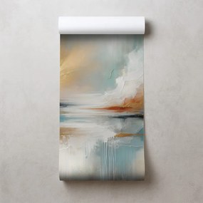 Tapeta abstraktné zlaté a modré tóny