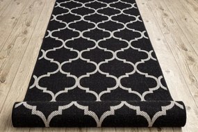 Behúň SIZAL FLOORLUX 20608, koniczyna marokánska trellis čierny / strieborný
