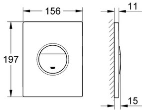 GROHE 38765000 - Splachovacie tlačidlo NOVA COSMOPOLITAN 156 × 197 mm chróm