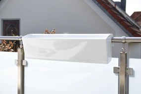 Balkónový hrantík BALKONA CLASSICO, plast, šírka 80 cm, biely lesk