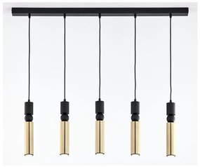 Jupiter 2012 - Luster na lanku ALAS 5xGU10/10W/230V čierna/zlatá