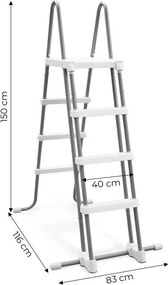 Bazénový rebrík 107 cm s protišmykovými stupňami