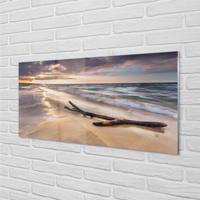 Sklenený obraz Gdańsk Beach sea sunset 125x50 cm