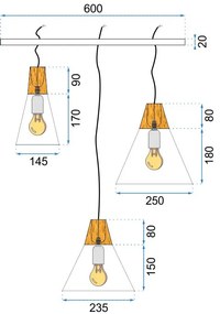 Dekorstudio Retro stropná lampa Loft Scandi CP biela