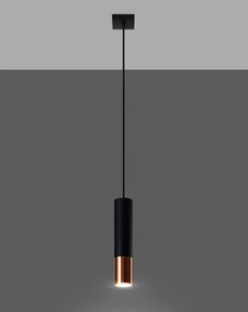 Závesné svietidlo Loopez, 1x čierne kovové tienidlo, c
