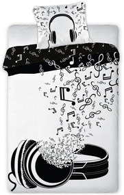 Bavlnené posteľné obliečky Muzika - 100% bavlna - 70 x 90 cm + 140 x 200 cm