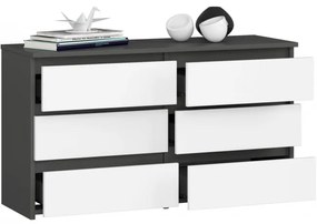 Komoda CL100 6SZ sivá / biela