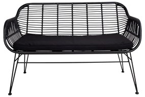 Čierna záhradná pohovka z umelého ratanu House Nordic Trieste