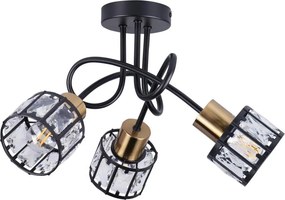 Prisadený luster ZAHARA 3xE27/10W/230V čierny