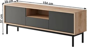TV stolík Bergen BRTV154 - dub Jackson Hickory / grafit / čierna
