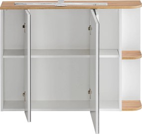 Comad Zrkadlová skrinka bez osvetlenia Platinum 90 biela/zlatý dub craft
