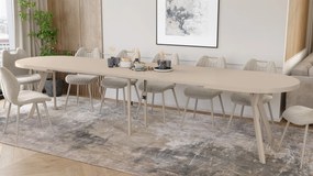 Mazzoni EXPANSO Kašmír / kašmírové nohy - OVÁLNY ROZKLADACÍ STÔL 160-360 cm PRE 16-18 OSÔB
