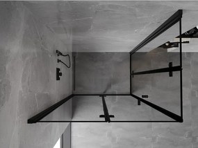 Mexen Mist-F Duo, skladací sprchový kút 90 x 80 cm, číre sklo-čierny rám, 8A6-090L-080P-70-70