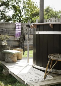 MADAM STOLTZ Sedák na stoličku Jade Stripe 45×45 cm