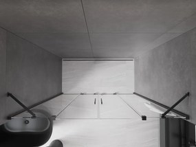 Mexen Velar Duo, posuvné sprchové dvere do otvoru 200 cm, 8mm číre sklo, brúsený grafit, 871-200-000-02-95