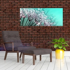 Obraz - orosená rastlina (120x50 cm)