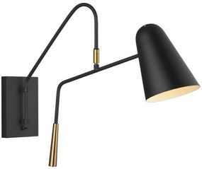 Feiss - Nástenná lampa SIMON 1xE27/60W/230V čierna/zlatá